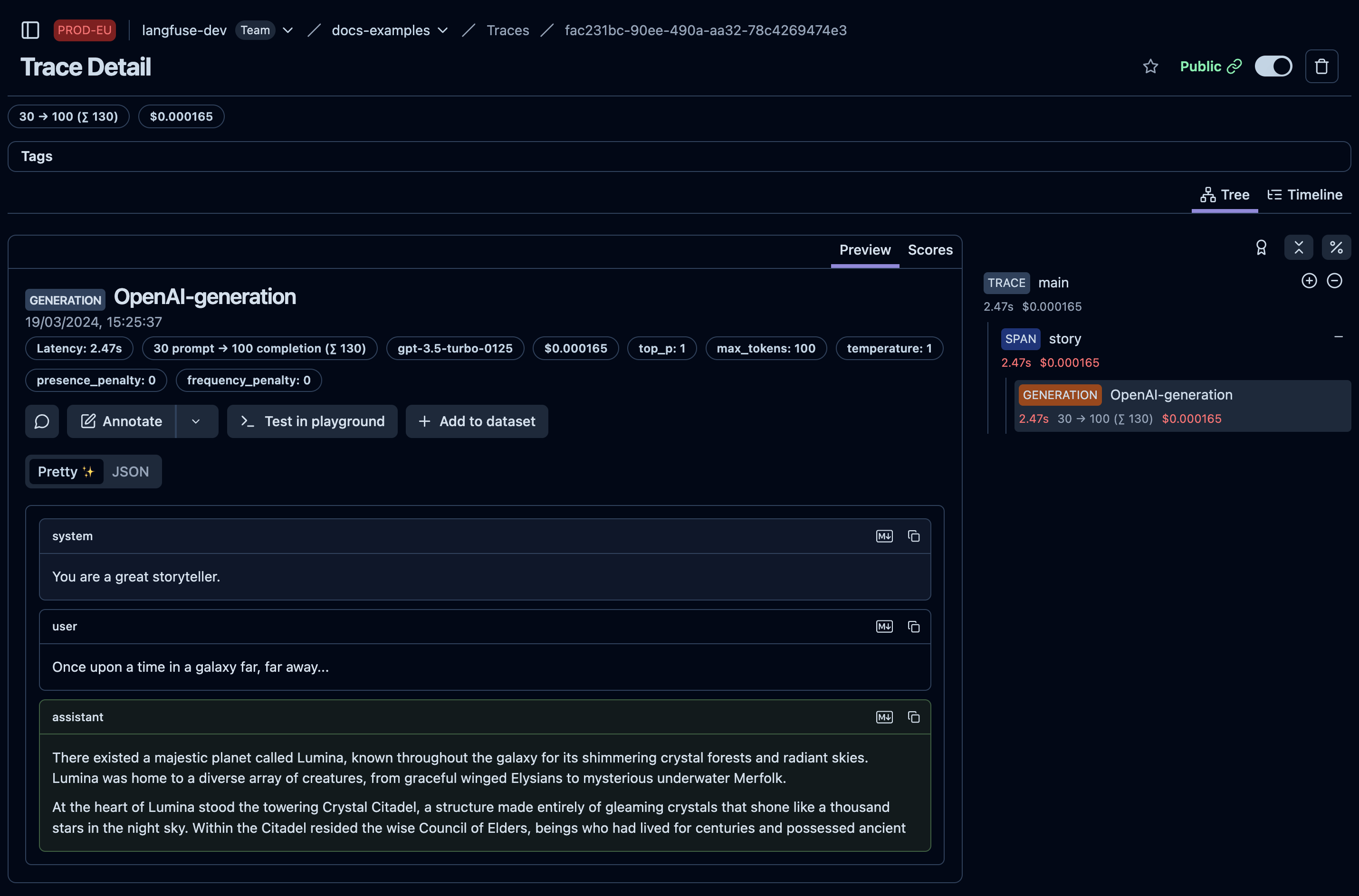 Simple OpenAI decorator trace