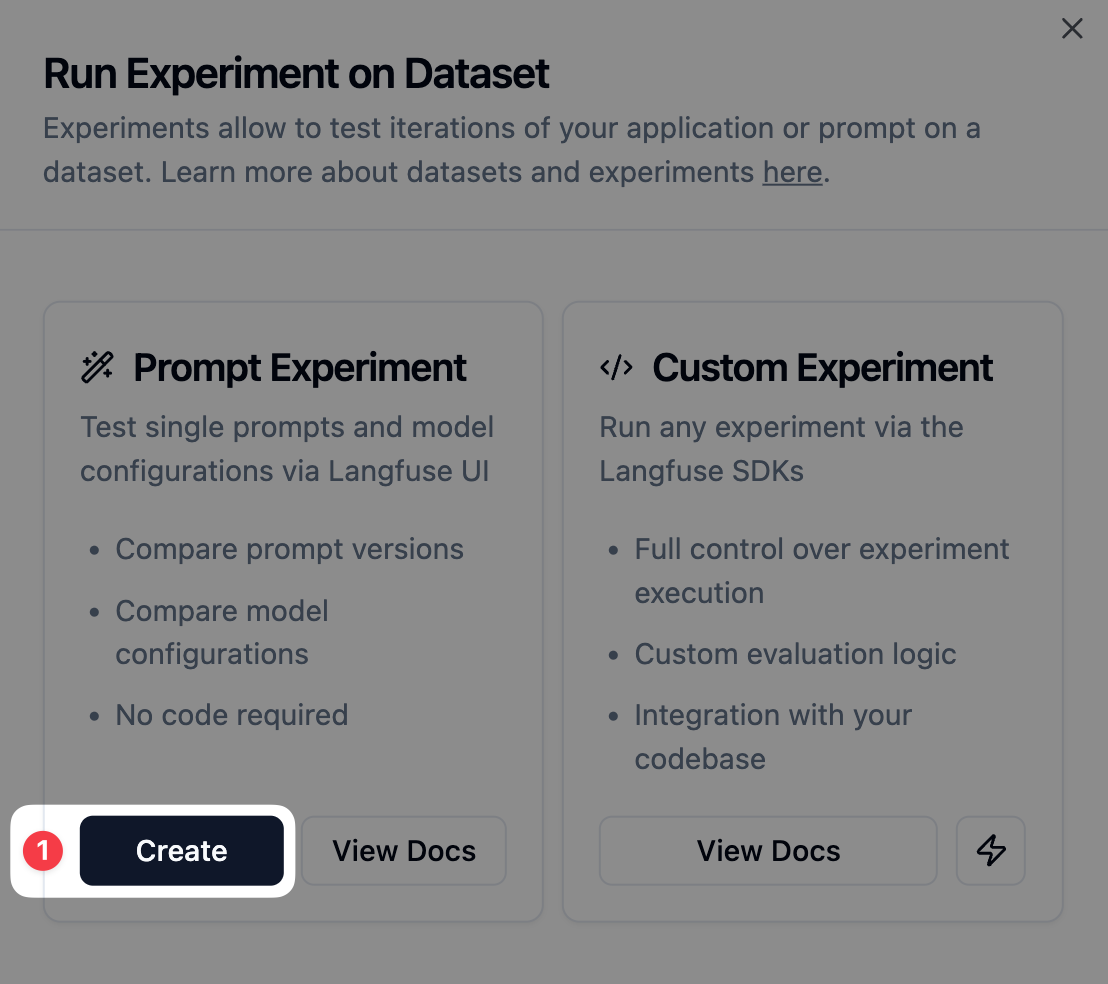 New Experiment Button