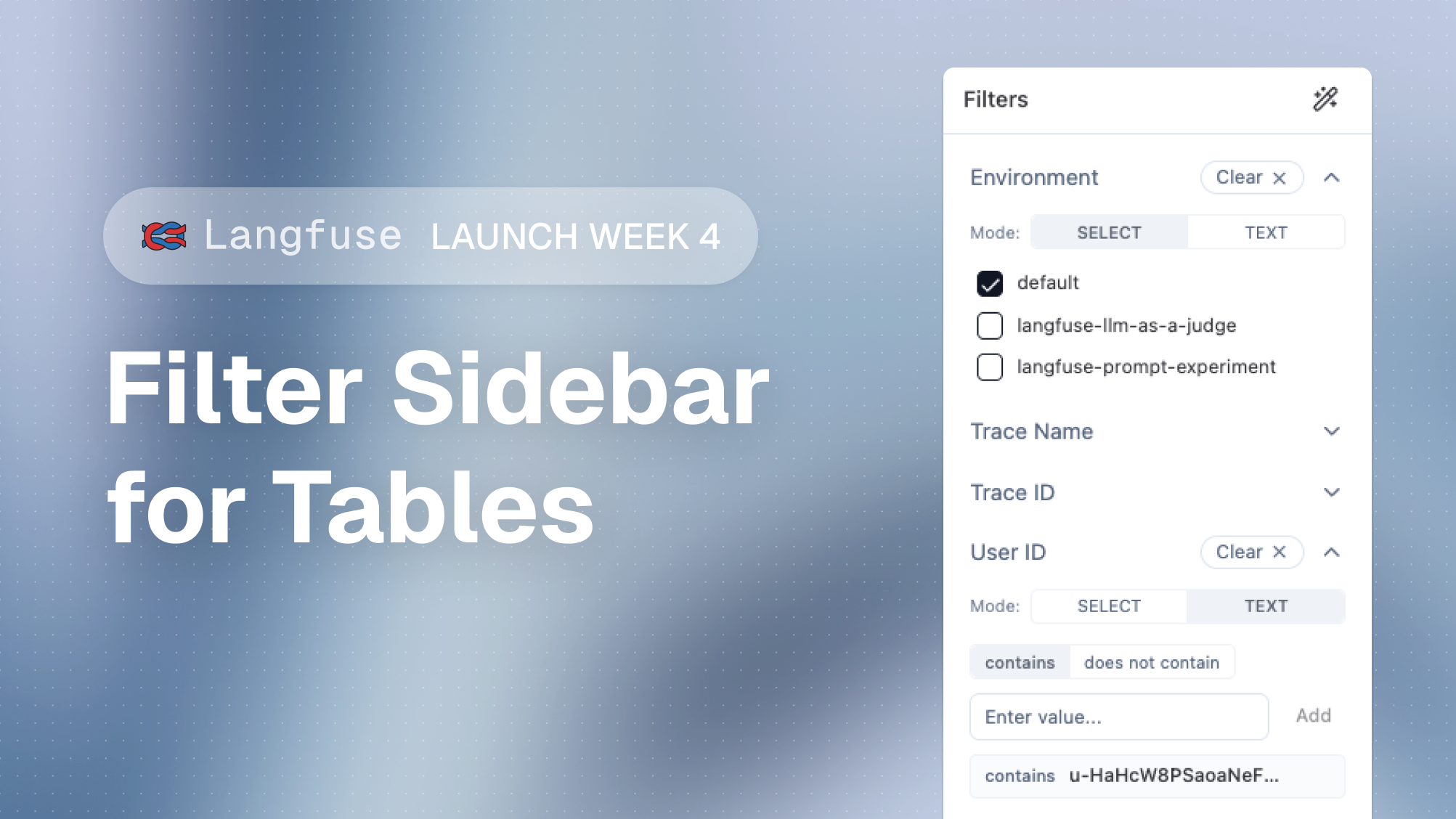 Filter Sidebar for Tables